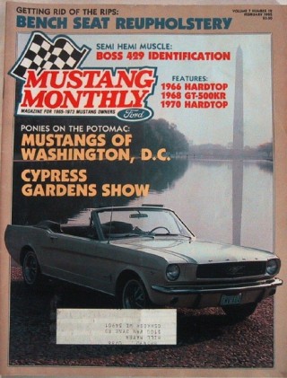 MUSTANG MONTHLY 1985 FEB - KNOW YOUR BOSS 429, GT500KR